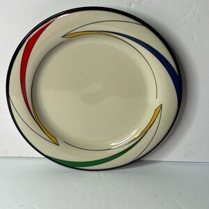 Vintage Elegant Swirl Salad Plate with Multicolor Accents